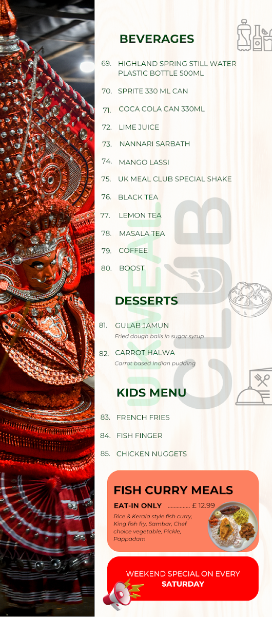 Menu Uk Meal Club - South Indian Restaurant In Stoke-On-Trent-5