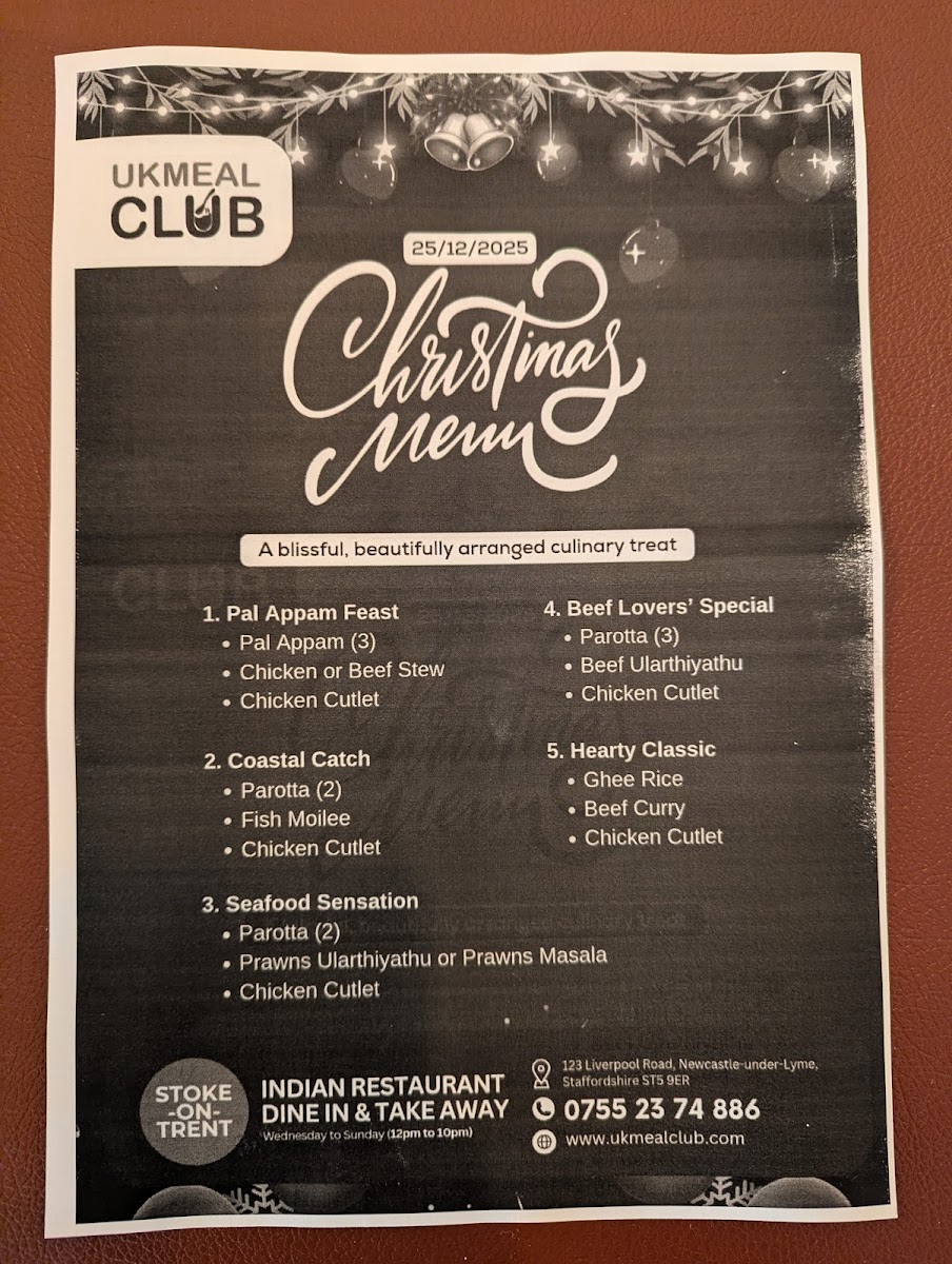 Menu Uk Meal Club - South Indian Restaurant In Stoke-On-Trent-7