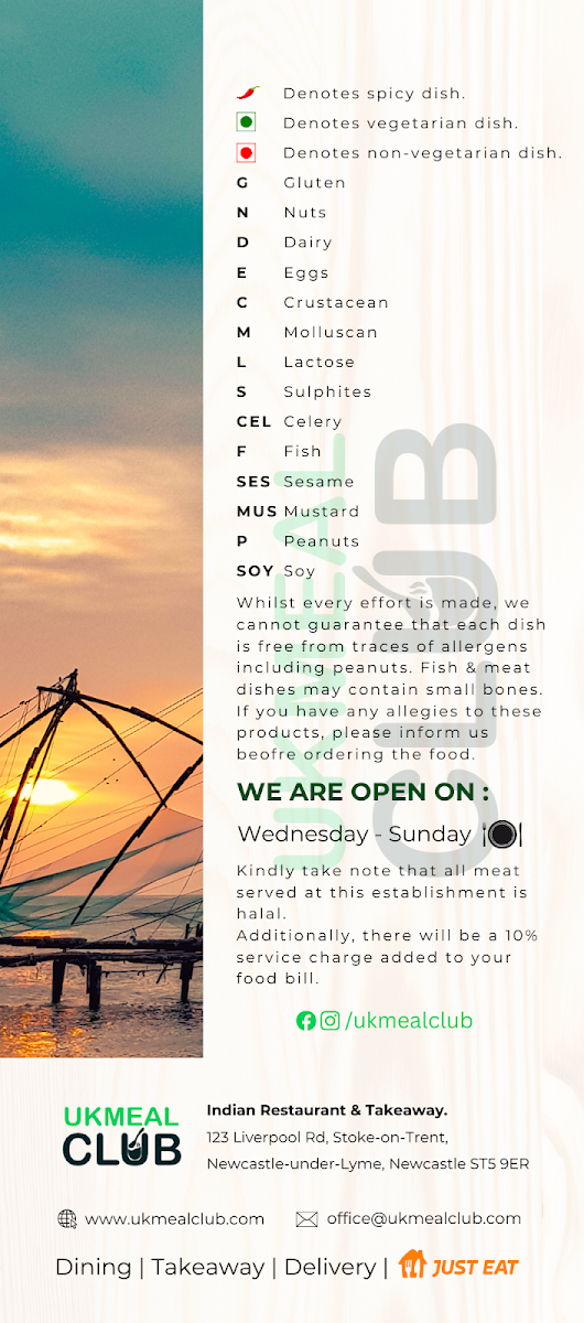 Menu Uk Meal Club - South Indian Restaurant In Stoke-On-Trent-9